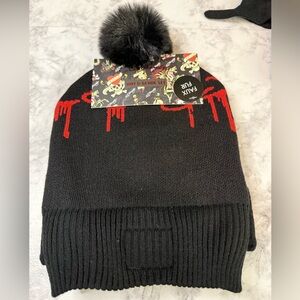 Ed Hardy Black and Red Beanie Love kills slowly size OS
